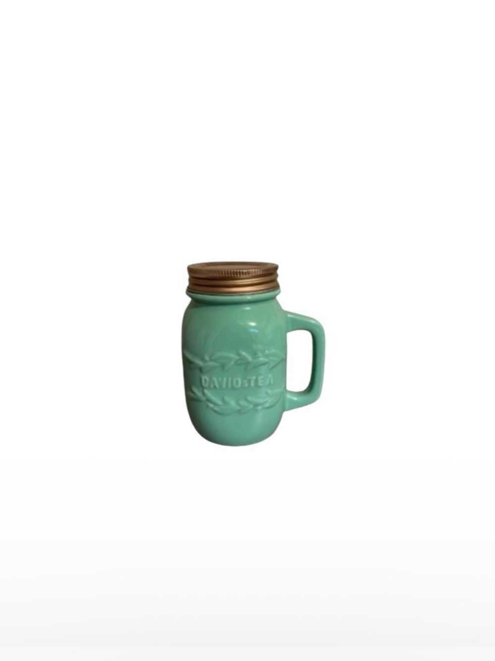David’s Tea Blue Ceramic Mason Jar Mug with Infuser